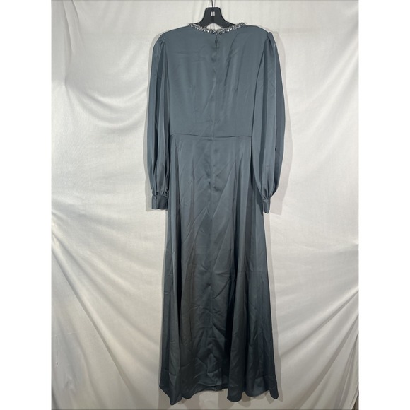 NWT $895 Sachin & Babi [ 2 ] Dorthea Satin Crepe A-line Gown in‎ Gunmetal #J1951 - Picture 11 of 13